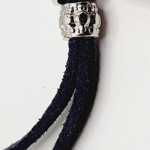 Chico’s Purple Lavender Teardrop Pendant Necklace 22” Suede Cord - Picture 10 of 10